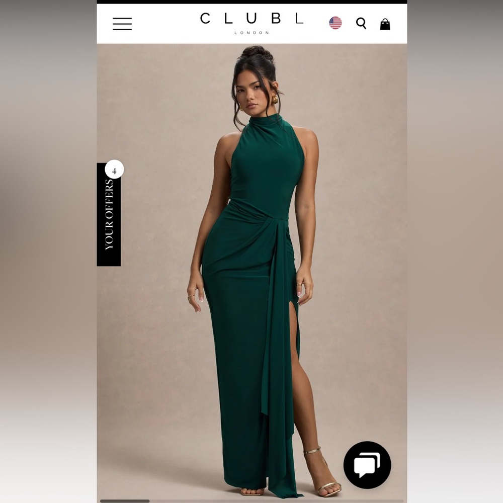 Club L London KHARI
Bottle Green Dress